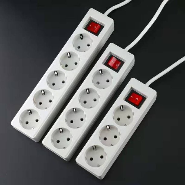 CE Certificated EU Extension Socket Power Strip with 3x1.5mm Cable and Switch WIFI NO Standard EU 1 Meter Cable With Switch
