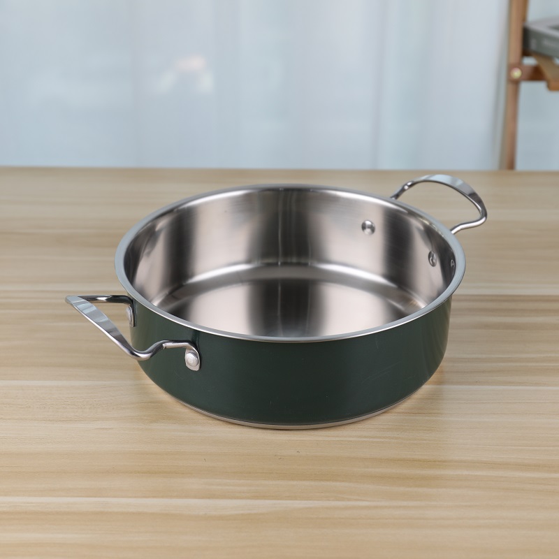 Stainless steel 201 kitchen soup pot restaurant 24cm hot pot cookware for food