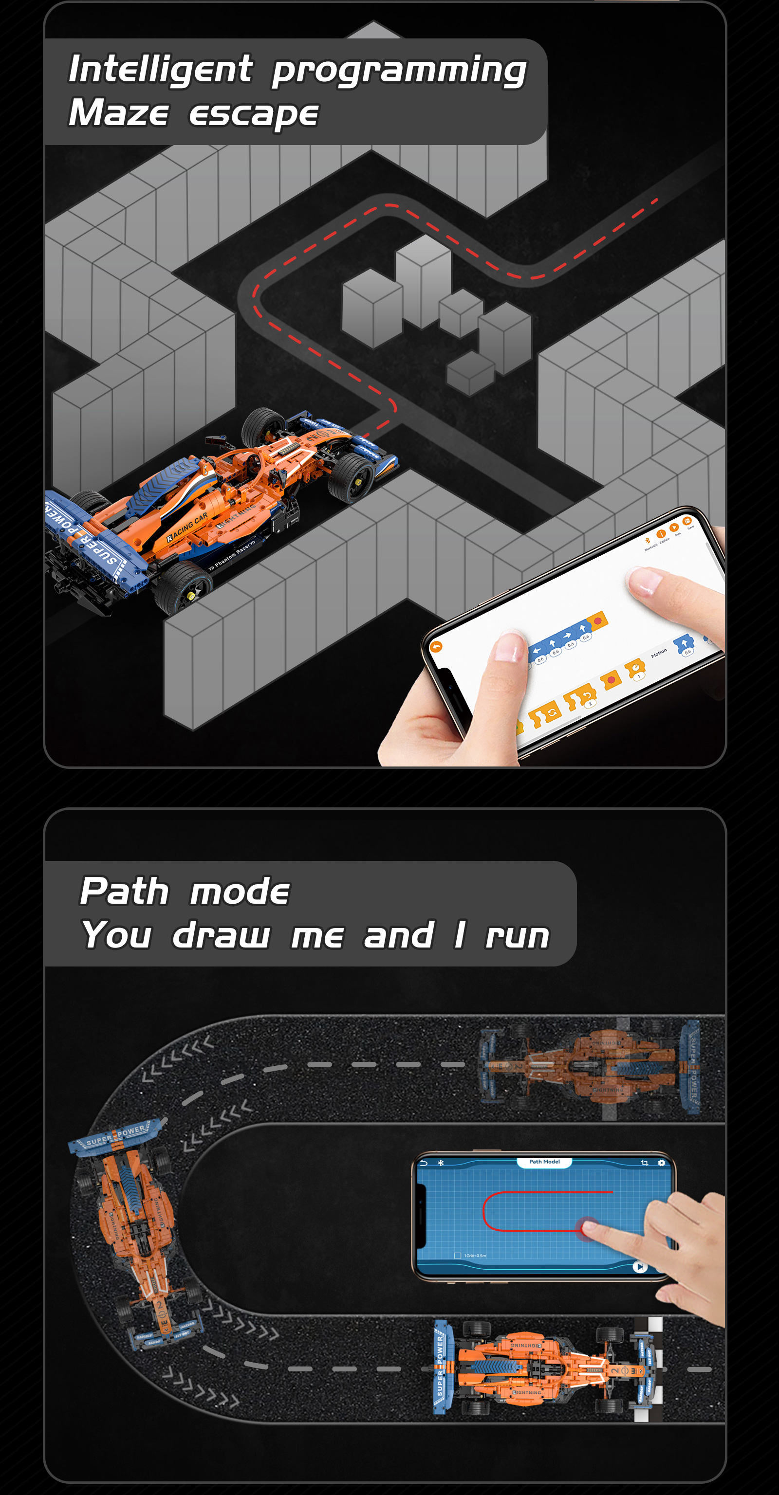 State of Assembly Ready-to-Go 2.4G Race Building Blocks for Formula Car Speed Racing