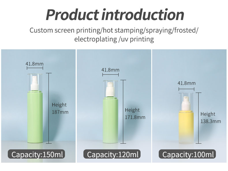 120ml 150ml Lotion Pump Bottle , Empty Plastic Bottles Silk Screen Printed For Makeup Tools