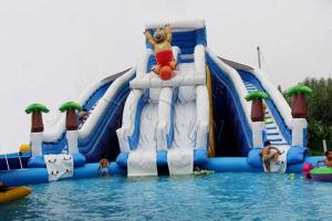 China Boonie Bear Commercial Inflatable Water Park , Blow Up Water Playground wholesale