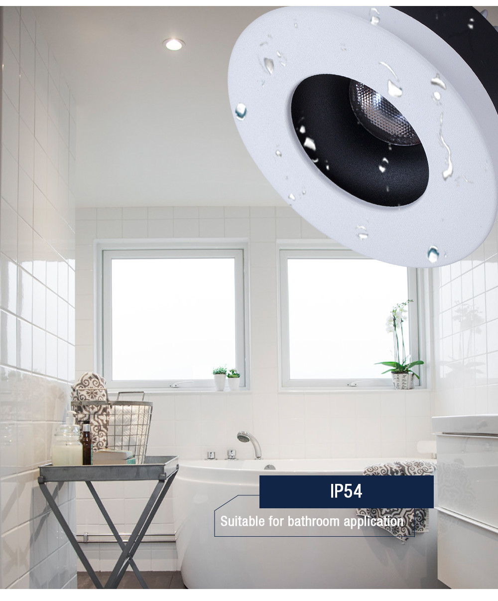 ROHS Indoor CCT Adjustable Downlight , Practical Recessed COB Downlight