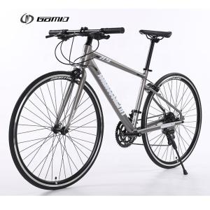 China GOMID Custom Bicycle Hybrid Road Bike Alloy Racing 700c Roadbike Simulated Carbon Fiber Gear Cycle wholesale