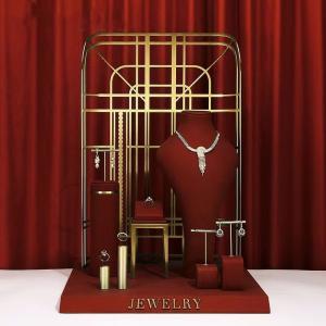 China Customized MDF Velvet Metal Jewelry Trays Displays Necklace And Earring Display wholesale