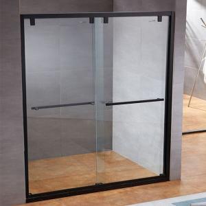 China Black Frame Matt Tempered Glass Shower Screen Sliding Clear 288S wholesale