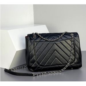 China Black PU Shoulder Bag 34cm 22cm One Shoulder Messenger Bag wholesale