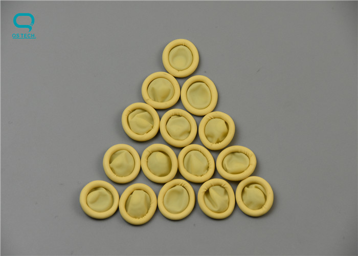 Comfortable Powder Free Yellow Latex Esd Finger Cots For Electronics Factory Use