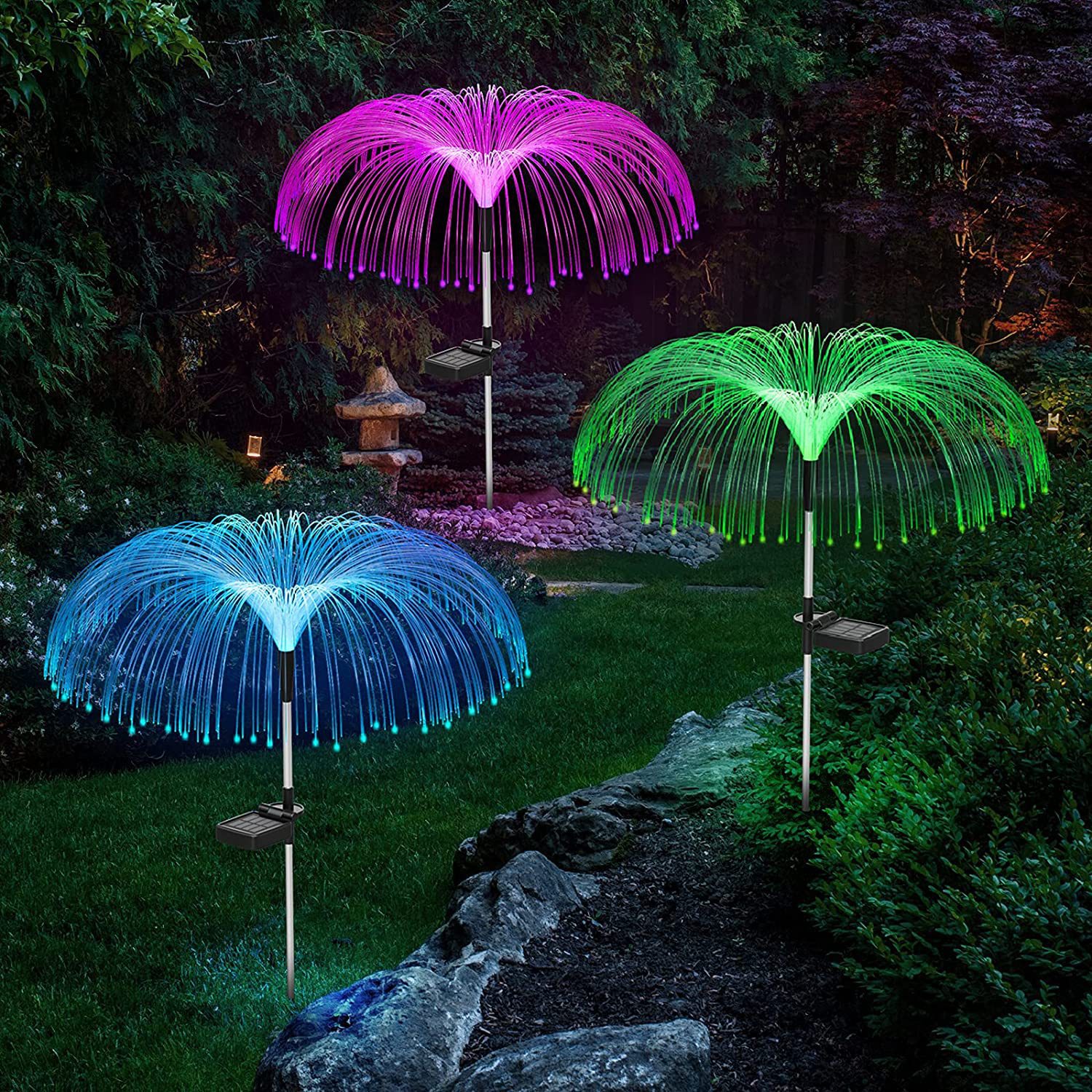 Atmosphere Decorative Lights for Waterproof Villa Area LED Fiber Optic Jellyfish
