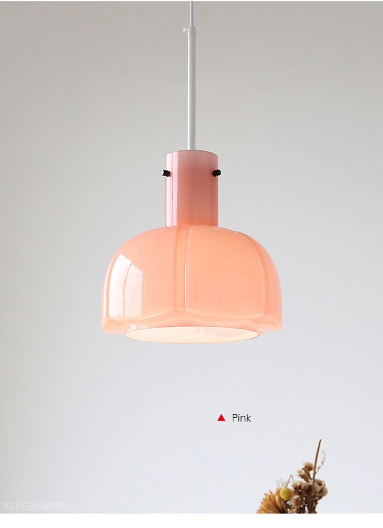Glass pendant light restaurant retro lovely Nordic study single hanging lamp(WH-GP-173)