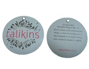 China Custom Printed Round Cardstock Paper Tags Matt Lamination Emboss Gold Foil Logo wholesale