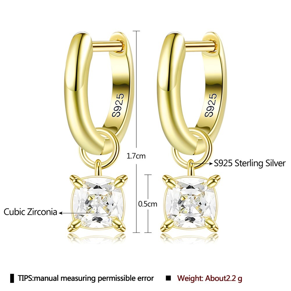 0.67in 2.2g Sterling Silver Jewelry Sets Platinum Plated CZ Silver Needle Earrings