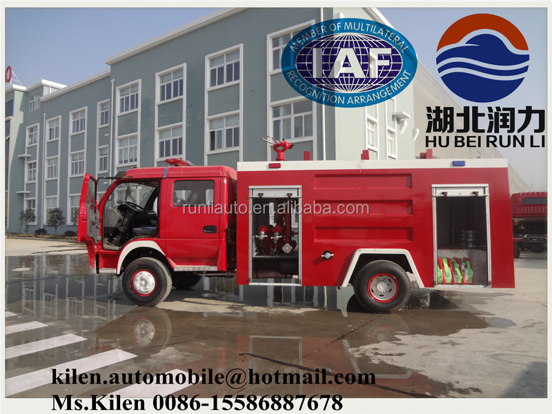 Double Cabin Fire Service Vehicle Euro 3 small fire truck Dongfeng 4x2