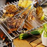 LFGB 9.45 Inches Stainless Steel Kitchen Tongs For Cooking Serving Scissors