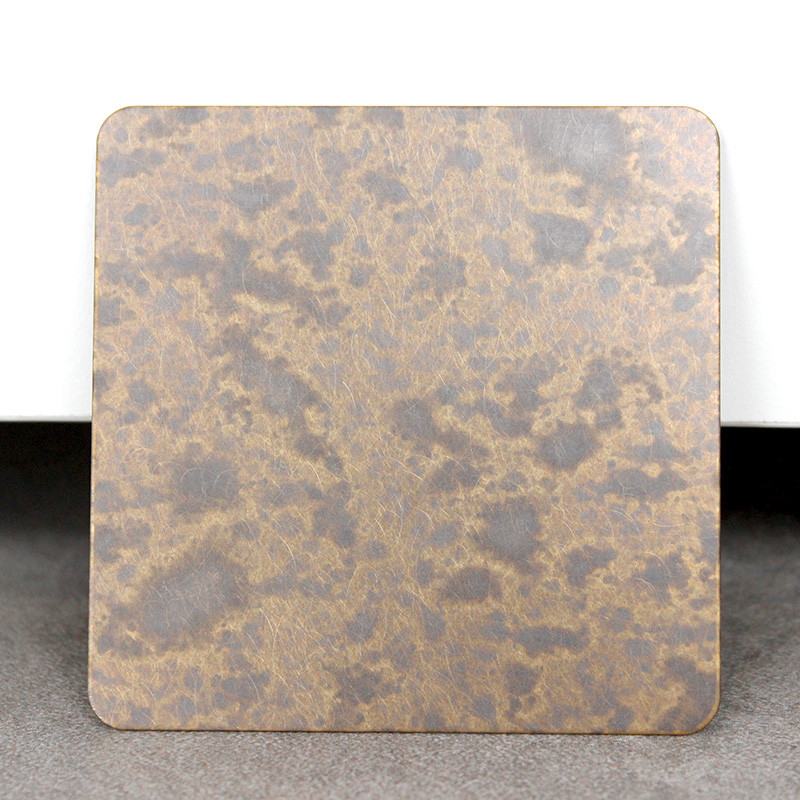 High-End Customization 304 Antique Brass Spotted Stainless Steel Sheet for Artistic Architectural Wall Decor