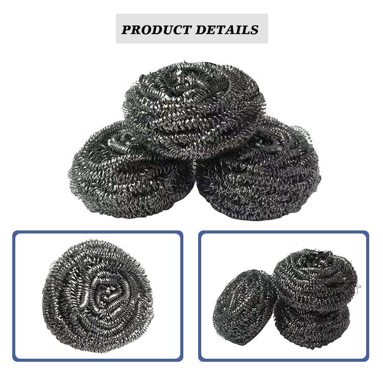 Sturdy Stainless Steel Wire Ball Round High Durability Stainless Steel Scourers