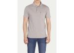 Grey Polyester Men's Polo Shirts With Pocket On The Left / Short Sleeve Polos