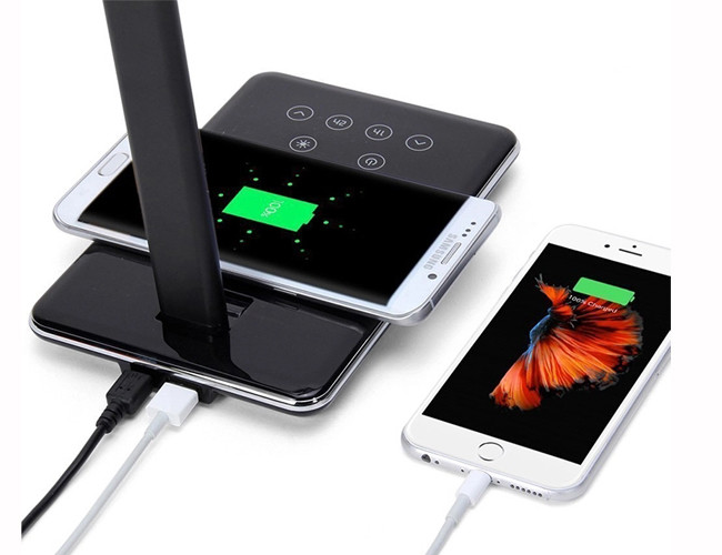 Cmagic Qi Wireless Charging LED Desk Lamp , 4 Level Led Adjustable Desk Lamp Black Color