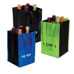 Durable Green Non Woven Shopping Bag Wine Bottle Totes ISO9001 Certification