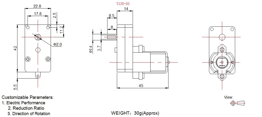 Lightweight Plastic Gear Motor Different Reduction Ratio T130 DC Motor For Kids DIY Toys