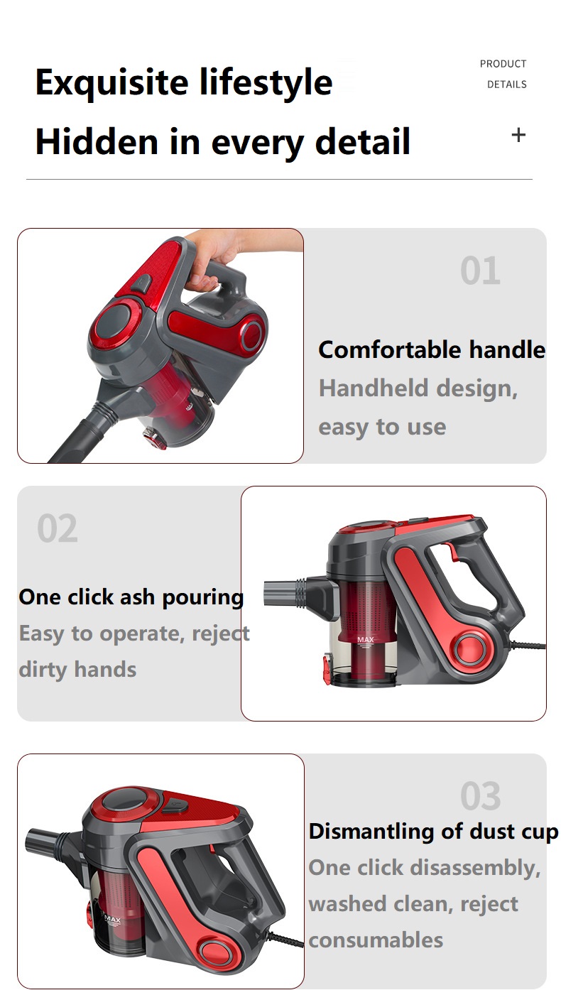 Powerful Household 18000PA Handheld Push Rod Vacuum Cleaner Portable Vertical Cleaner