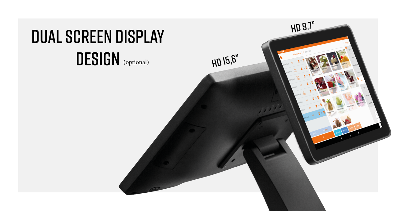 Supermarket Cash Register HDD-280F with Aluminum Alloy Shell and 15''/15.6" Main Display