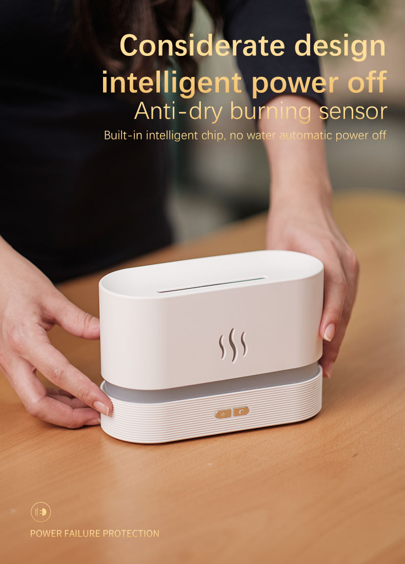 HOMEFISH ABS PP Ultrasonic Aroma Humidifier Flame Aromatherapy Machine 180ml