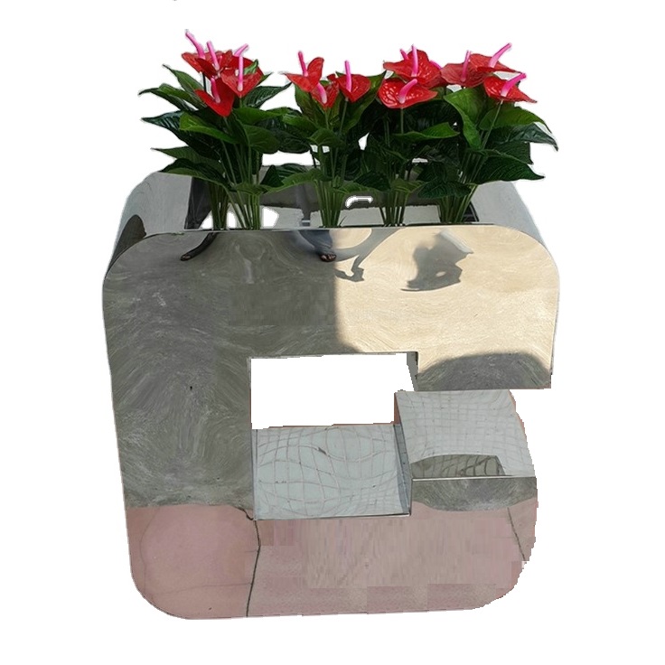 Stainless steel words shape flower planters pots for company name