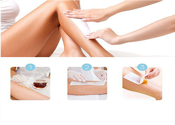 Convenient Depilatory Paper , Clear Wax Strips Viscose Polyester Composition