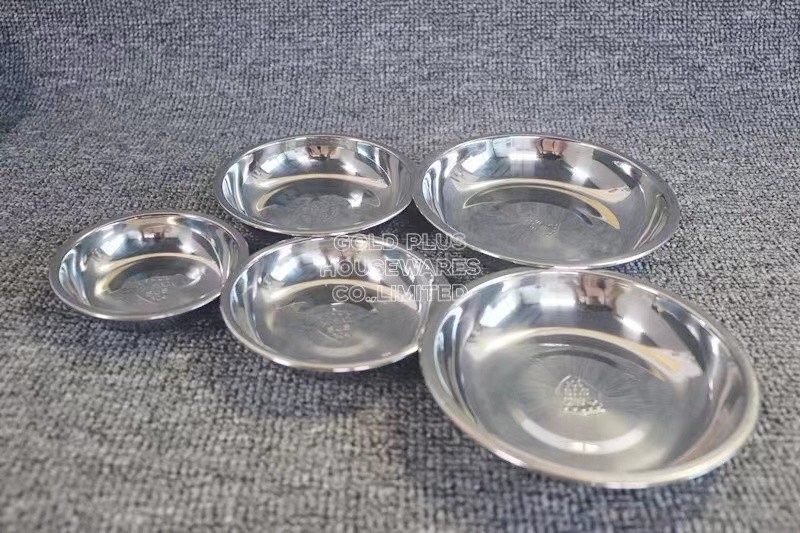 10.5cm 304 Stainless Steel Snack Plate Natural Color Round Dessert Dishes