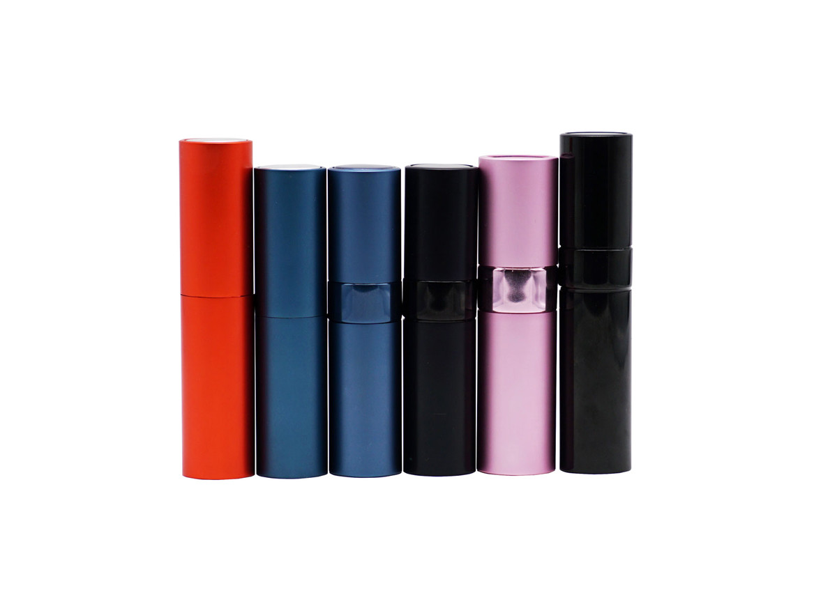 Aluminum Perfume Tester Bottle Atomizer With Round Square 8ml 10ml