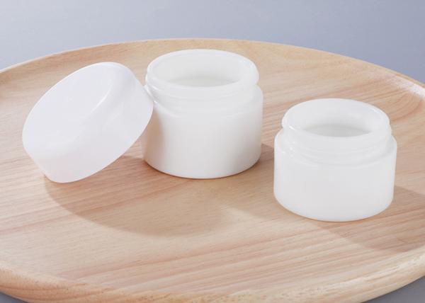 Porcelain White Glass Jar White Lid Empty Round White Glass Cosmetic Jar