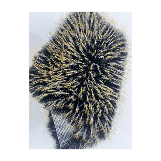Back Material 100% Polyester Printed Grey Fur with Black Tip Artificial Fur Fabric