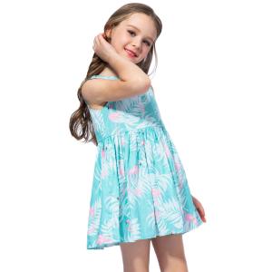 China Summer Girls Children'S Casual Dress Sleeveless Flamingo Printed wholesale