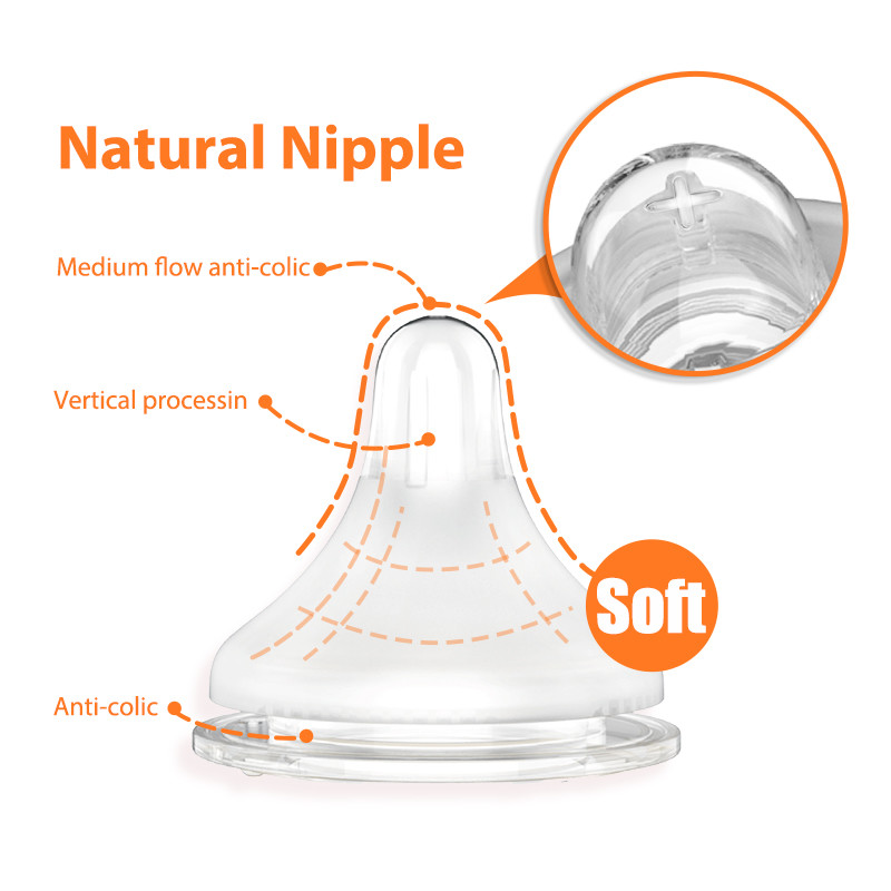 Anti Colic 240ML 8 Oz Milk Bottles Glass Newborn Formula Bottles