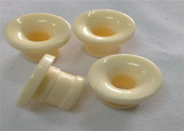 Ivory Alumina Ceramic Parts / Al2O3 Ceramic Eyelets With Groove