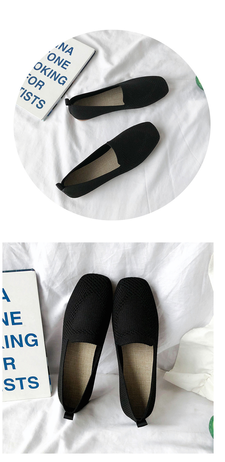 Wholesale Solid Color Thin Section Breathable Flat Shoes Women's New Soft Sole Woven Shoes