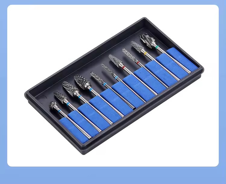 Dental Lab Use Tungsten Carbide Burs 10pcs/Set Dental Carbide Drill Kit For Micromotor