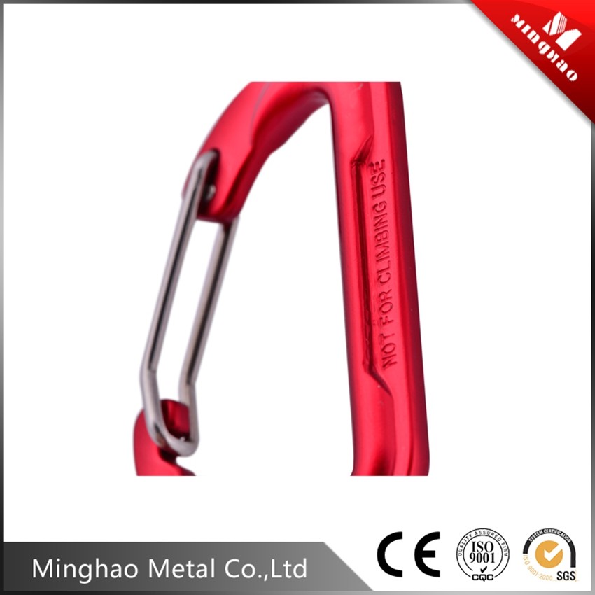 Fishion red carabiner snap hook for climb accessories,43.43mm,red color