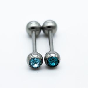 China 316 Stainless Steel Barbell Tongue Ring Piercing Jewelry 16mm 14G Golden Moon wholesale