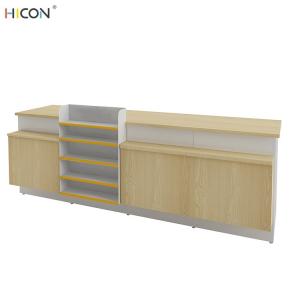 China Popular White Metal Gondola Shelving Supermarket Checkout Counter wholesale