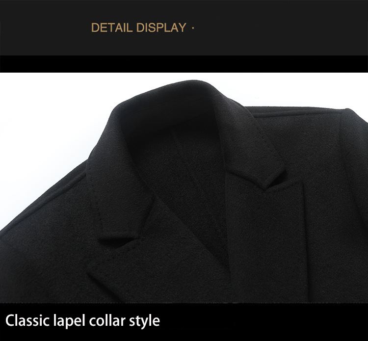 Sustainable and Grade Men's Double-Sided Cashmere Coat for Winter Business Casual