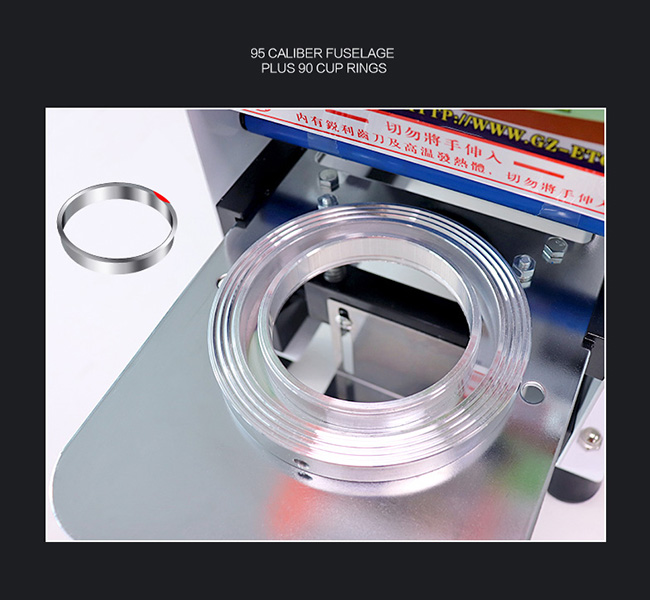 Silvery White Snack Food Processing Equipment , Semi Automatic Bubble Tea Plastic Cup Sealing Machine