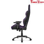 360 Degree Swivel Black And Purple Gaming Chair , Mobile Comfortable Gaming