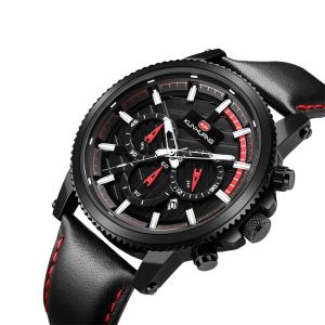 China Multifunctional Breathable Leather Strap 47mm Precision Quartz Watch wholesale
