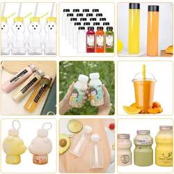 China Lanwei 250Ml 500Ml 12Oz16Oz Beverage Juice Water square Plastic Bottle With Cap wholesale