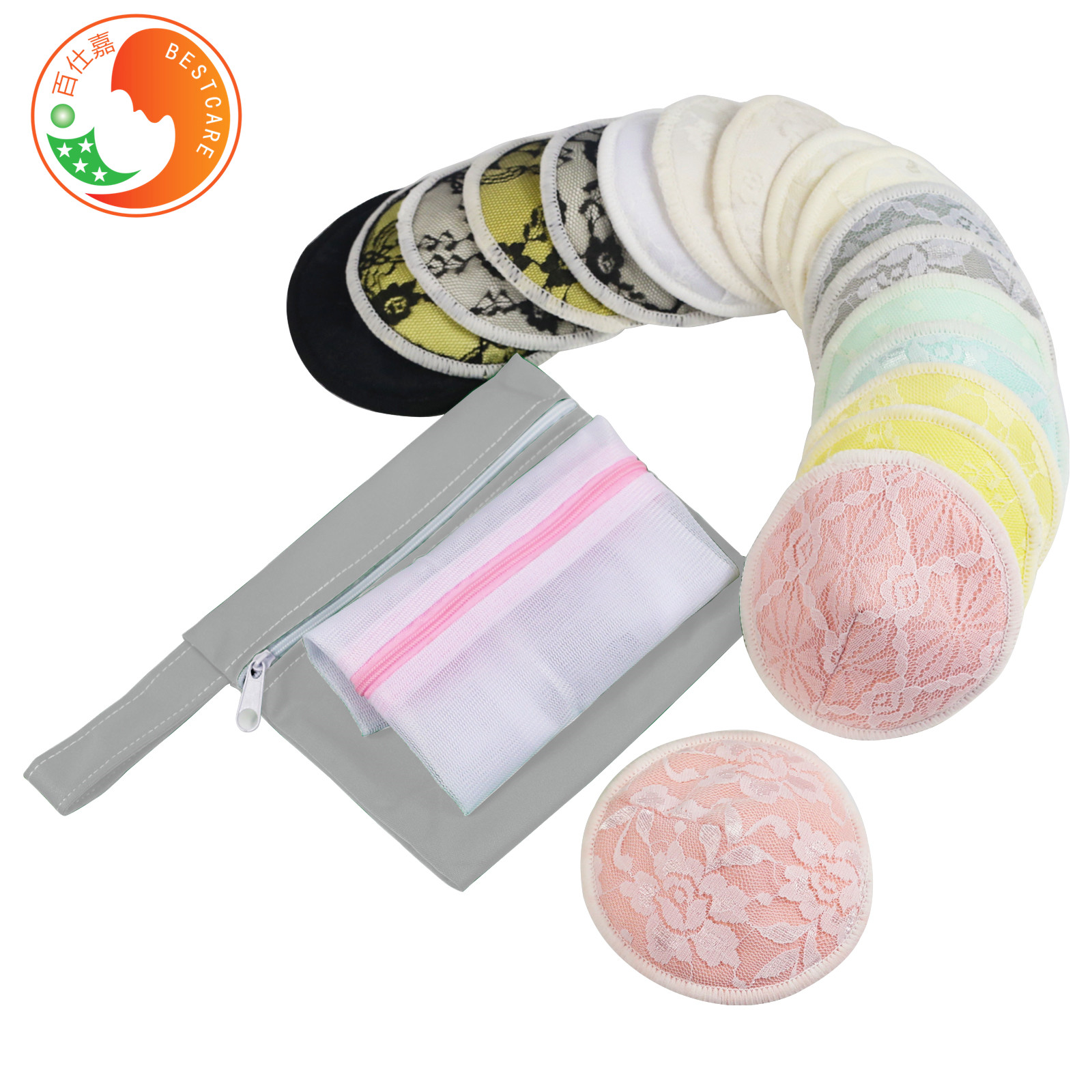 Drop Shape Washable Breast Pads Milk Feeding OEM Reusable Nipple Pads