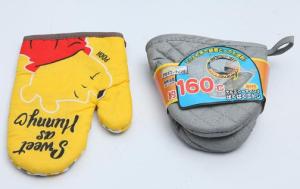 China Colorful High Temp Heat Resistant Oven Gloves Fireproof Thickened Plain Design wholesale