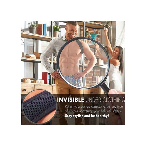 Health Care Magnetic Posture Support Corrector Fully Adjustable Dual Strap Design