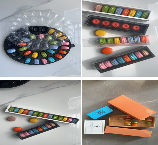 Food Safe Clear PET Macaron Packing Box Cake Roll Snow Crisp Baking Cookies Pastry Box