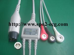 China OEM ODM ECG Lead Cable 3 / 5lead AHA IEC LL Style ,1KΩ Resistance wholesale